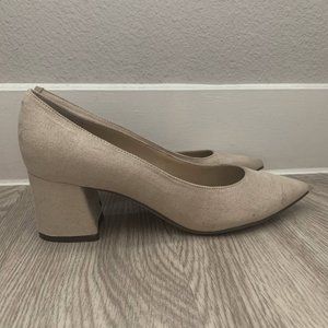 UNISA Nude Suede Block Heels